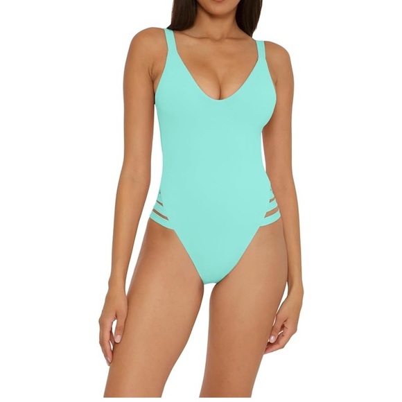 ✨BECCA Women's Standard Color Prism High Leg One Piece Swimsuit✨ - Picture 1 of 6